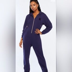 Savage X Fenty Navy Zip-Up Hoodie romper onesie jumpsuit